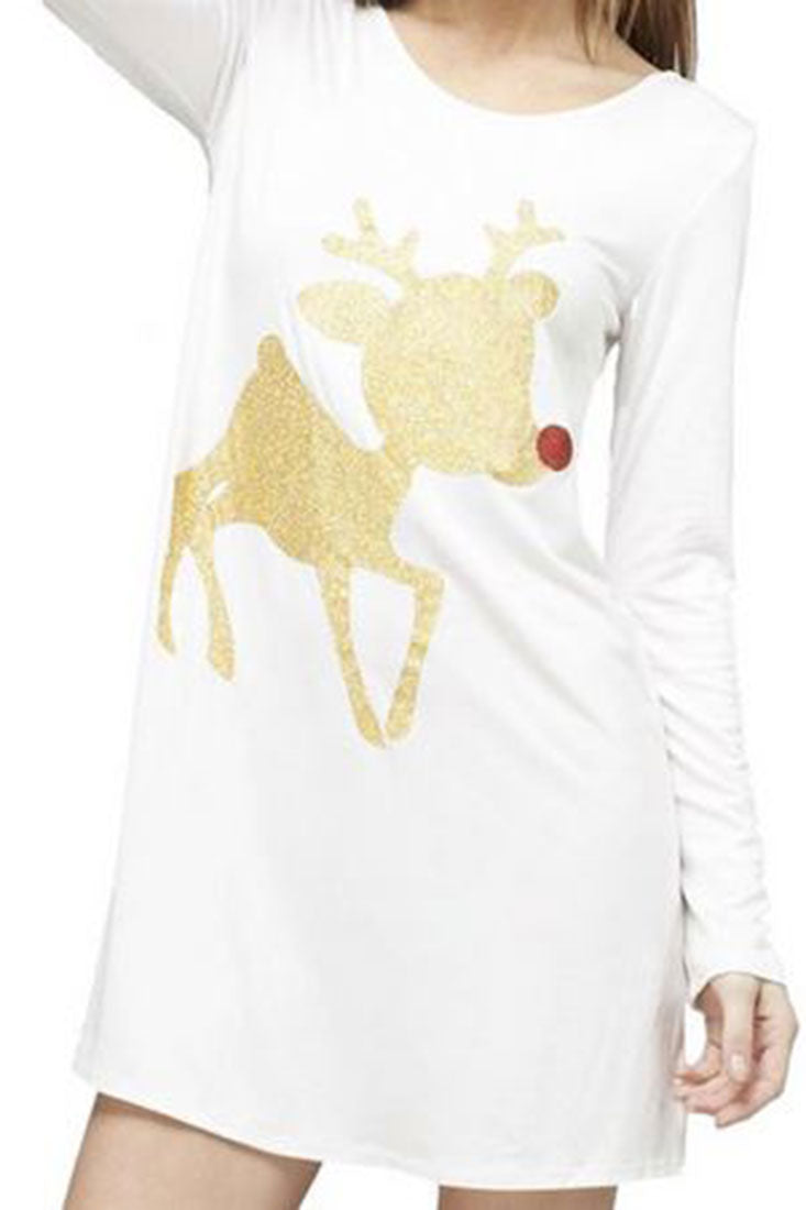 Niobe Clothing Baby Rudolph Glittered Long Sleeve Tunic - Tunics holiday
