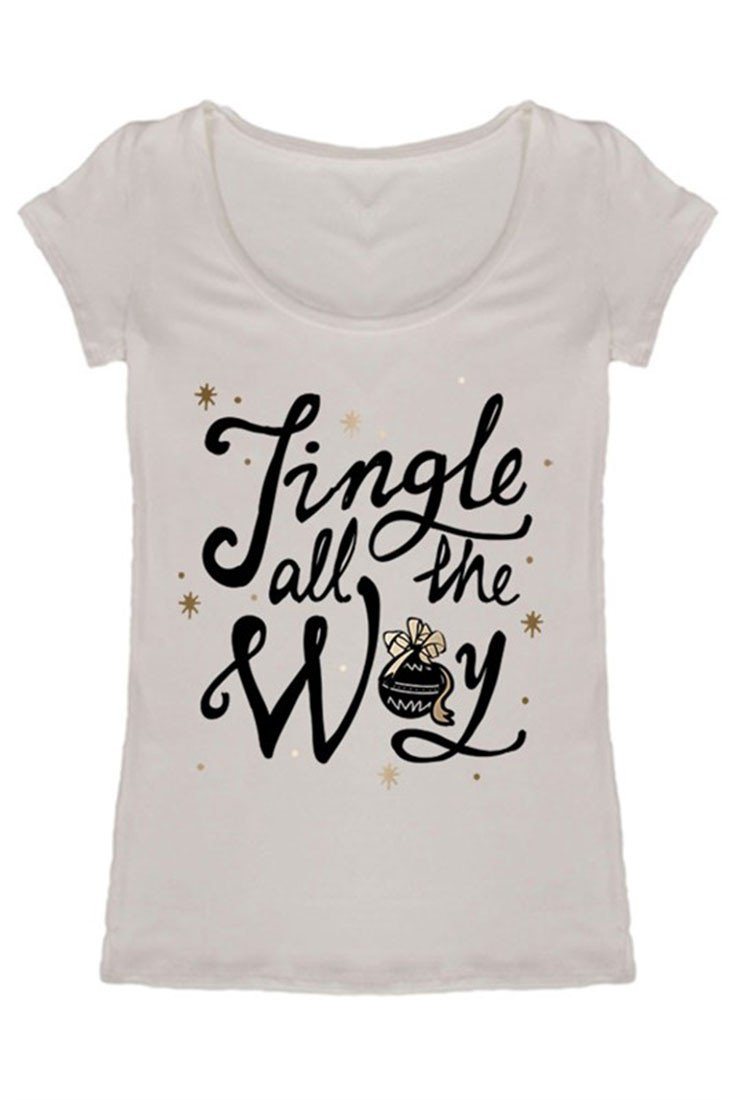 Niobe Clothing Jingle All The Way Christmas Holiday Graphic T-Shirt - T-Shirts holiday