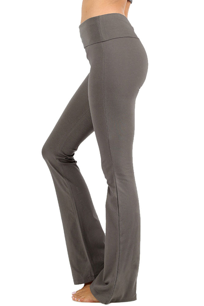 Zenana Cotton Flared Yoga Pants - Leggings sb_bottoms