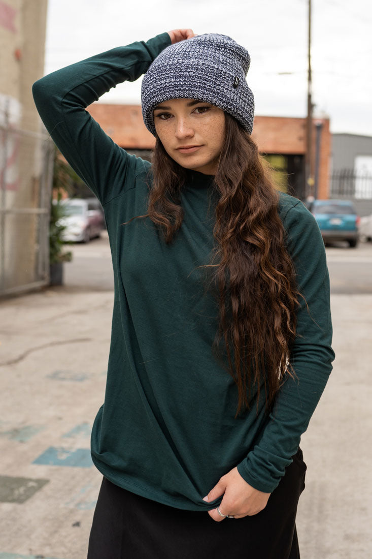 Zenana Cotton Long Sleeve Mock Neck - Shirts sb_tops