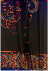 Niobe Clothing High Waist Fold Over Wide Leg Palazzo Pants (Blue Multi) - pants