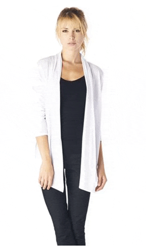 Niobe Clothing Rayon Span Open Long Sleeve Cardigan - f_outerwear