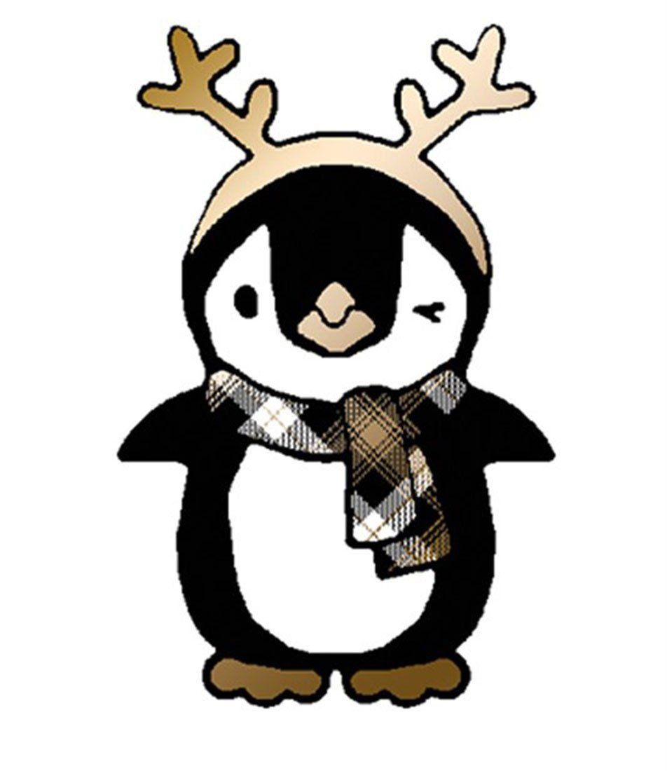 Niobe Clothing Penguin and Antler Christmas Holiday Graphic T-Shirt - holiday