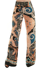 Niobe Clothing High Waist Fold Over Wide Leg Palazzo Pants (Exquisite Jade) - pants