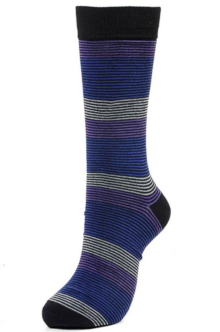 Niobe Clothing Thin Stripes Cotton Blend Dress Socks (6pk) - Socks