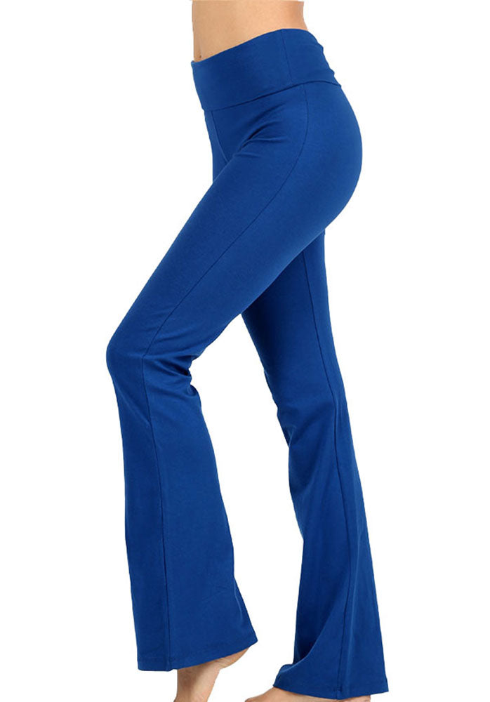 Zenana Cotton Flared Yoga Pants - Leggings sb_bottoms