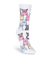 K. Bell Smarty Cats Crew Socks - Socks
