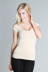 Nikibiki Seamless Scoop Neck Cap Sleeve - Shirts