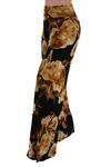 Niobe Clothing High Waist Fold Over Wide Leg Palazzo Pants (Natural Blossom) - pants