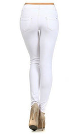 Niobe Clothing Cotton Blend Color Long Jeggings - leggings