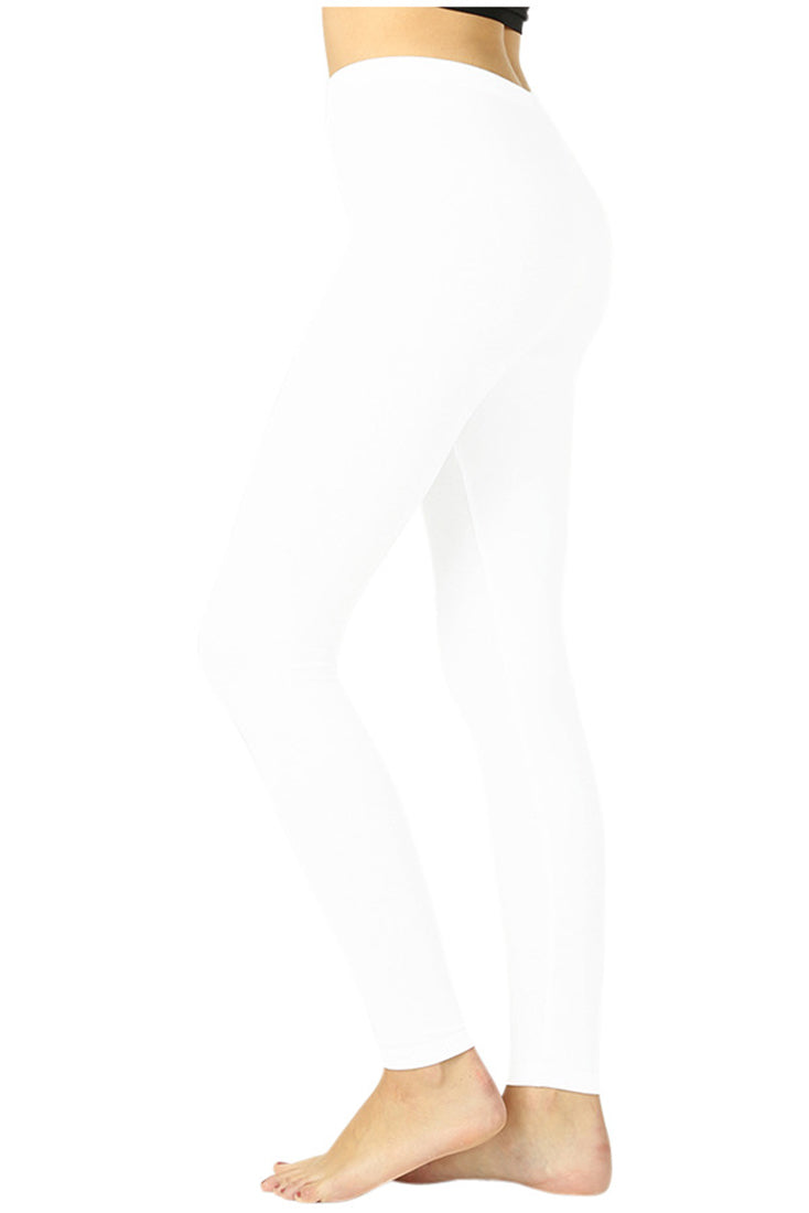 LUNAIN Ankle Length Leggings for Women and Girls (White)