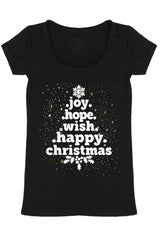 Christmas Tree Word Holiday Graphic T-Shirt Shirts- Niobe Clothing