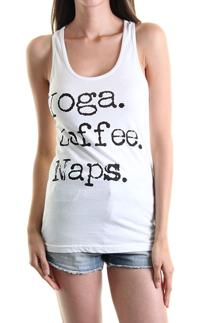 Niobe Clothing Yoga Coffee Naps Racerback Tank Top - Tank Tops Tops
